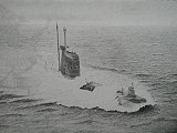 Russian Diesel Submarine, Project 641, 'Foxtrot', 'Med Bound'.