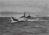 Royal Navy Type 21 Frigate 'Rattling the plates!' in a 'Roughers'.