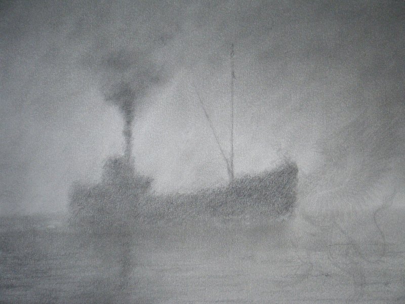 Puffer on a rainy day on the River Clyde.